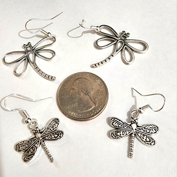 Silver Dragonfly Earring set C - Picture 3 of 5
